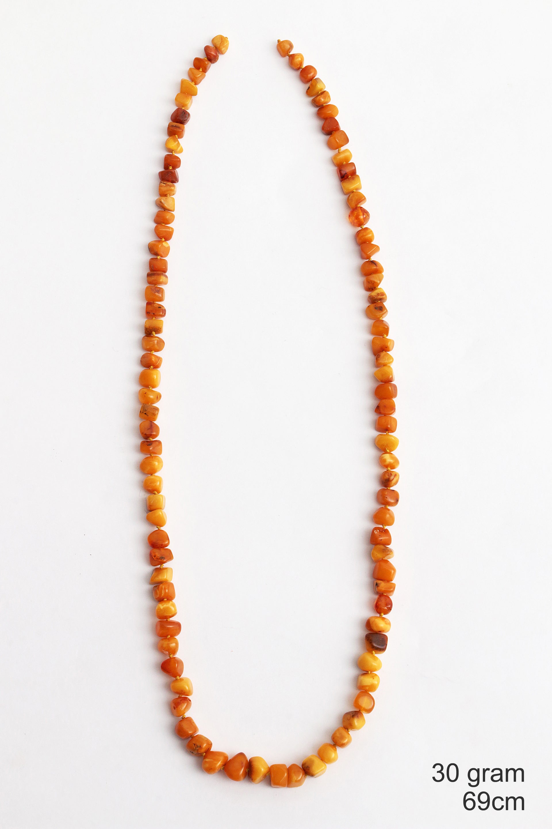 Vintage oranje barnsteen kralen ketting,1960