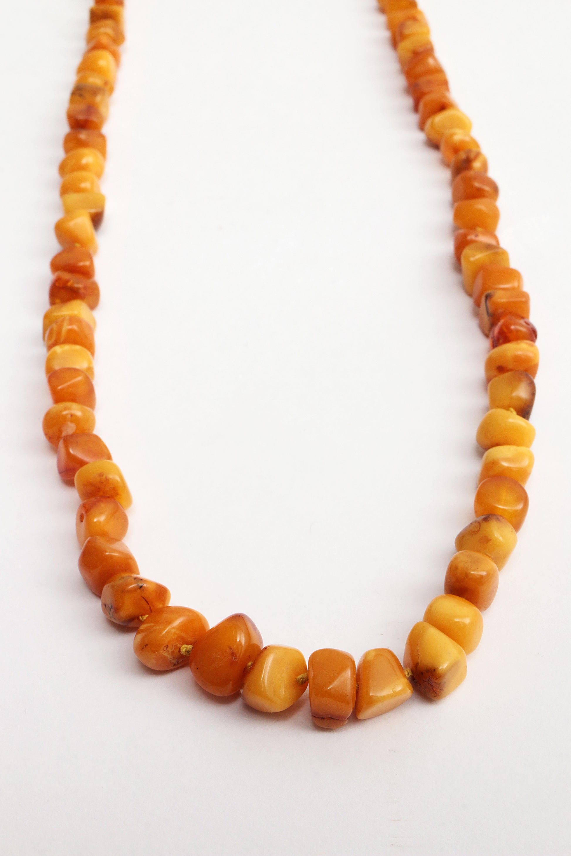 Vintage oranje barnsteen kralen ketting,1960