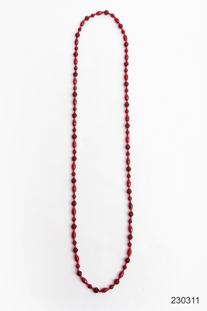 Vintage rode lange barnsteen ketting,1960