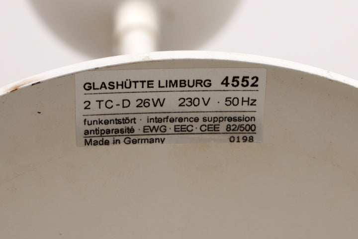 Zeer Grote Witte hanglamp Glashutte Limburg, 1960