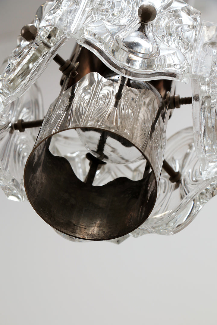 Vintage Kroonluchter Cascade Hanglamp met 5 lampen,1960