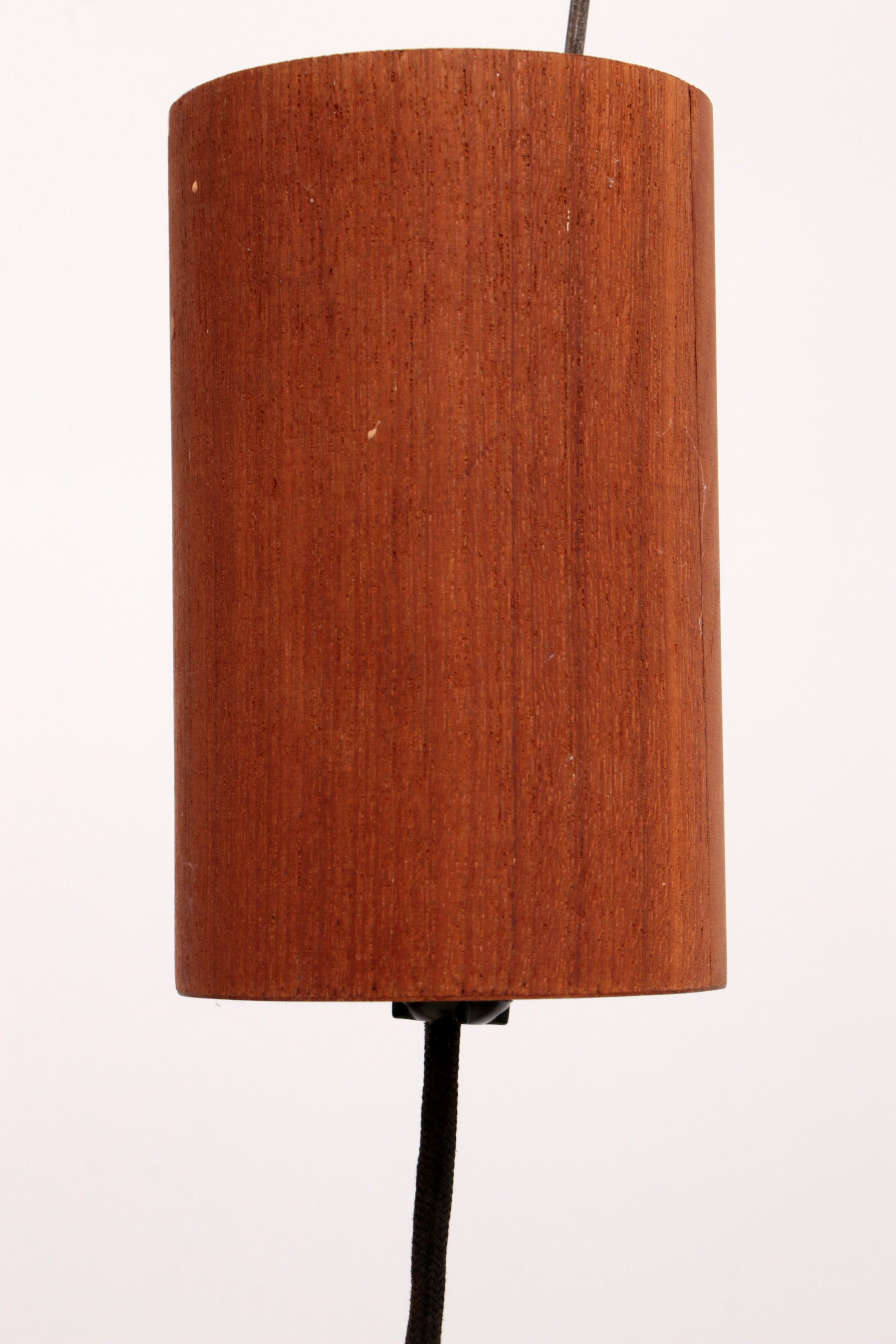 Vintage Temde Hanglamp met Teak en Raffia jaren 60 Duitsland.