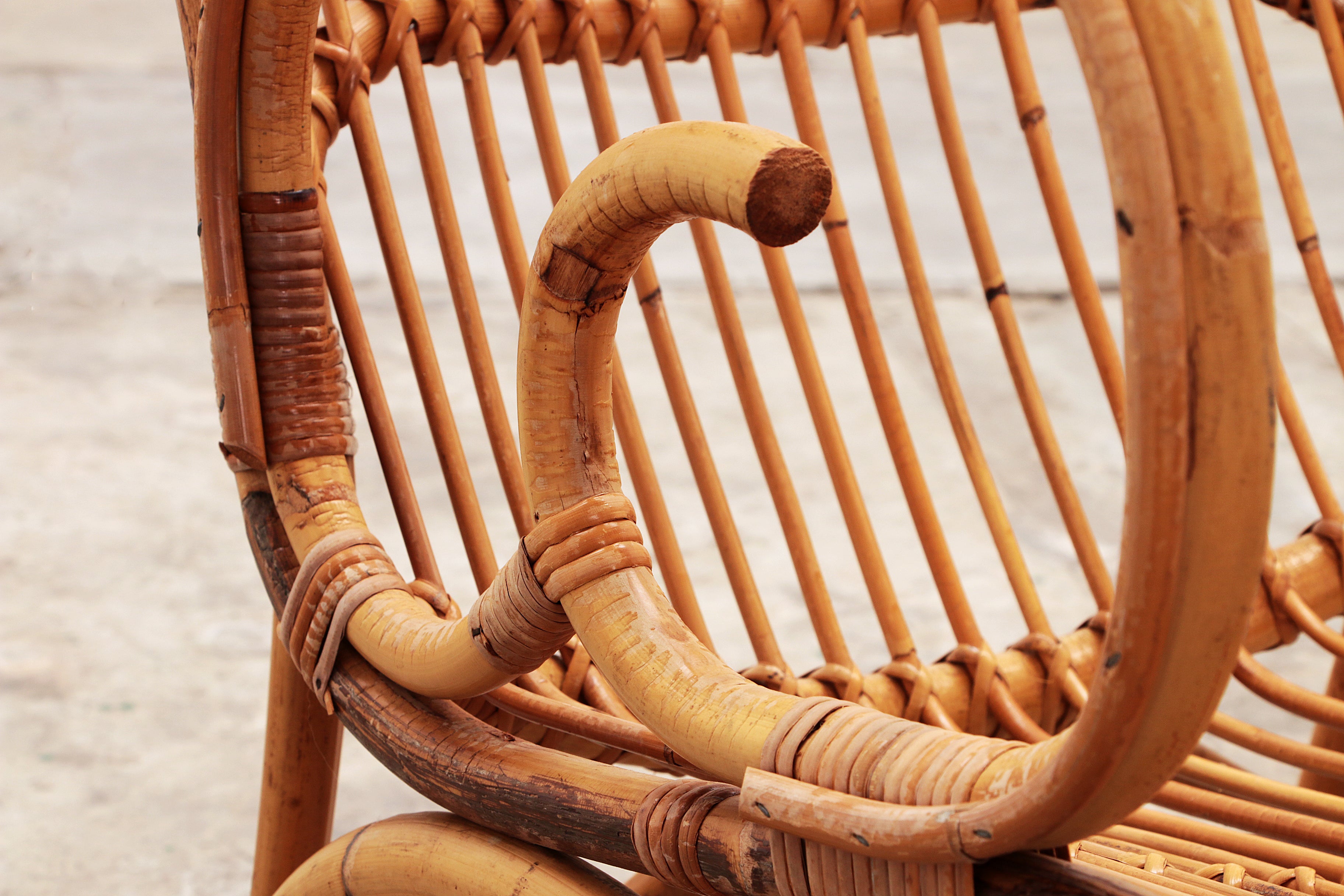 Italiaanse Bamboe set van 2 Franco Albini fauteuils,1960 Timeless-art.com