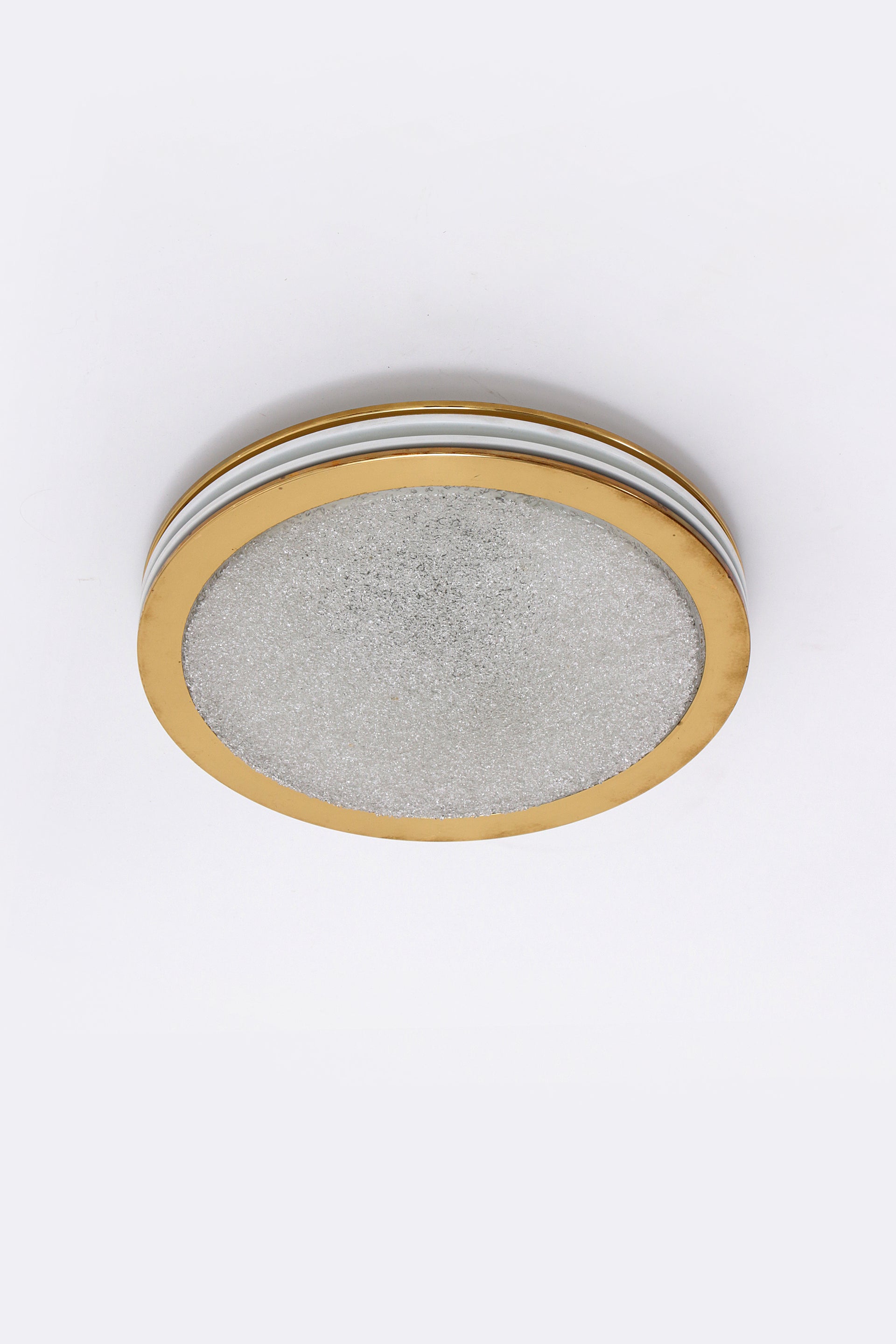 Vintage Plafonniere Doria leuchten met ijsglas en metaal,duitsland 1960s.