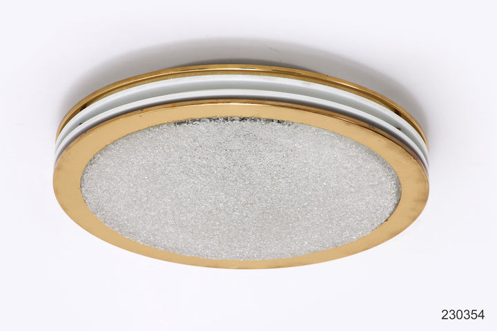 Vintage Plafonniere Doria leuchten met ijsglas en metaal,duitsland 1960s.