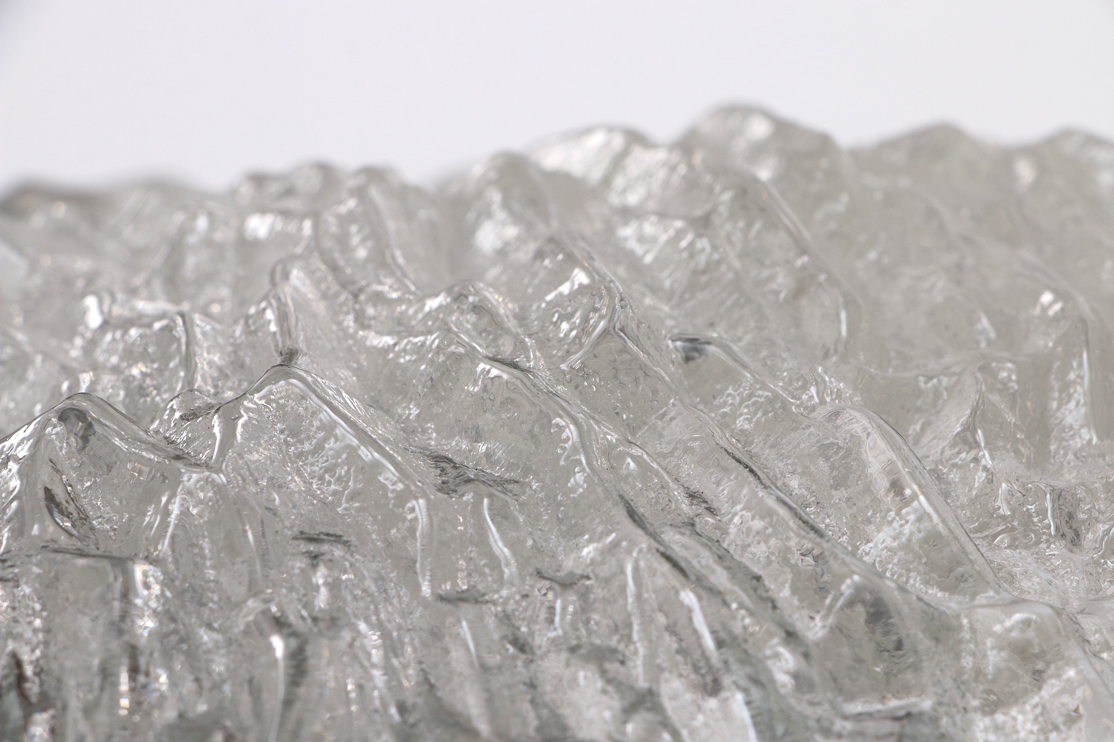 Mooie grote wandlamp Peil & Putzler ice glas,1960 Duitsland