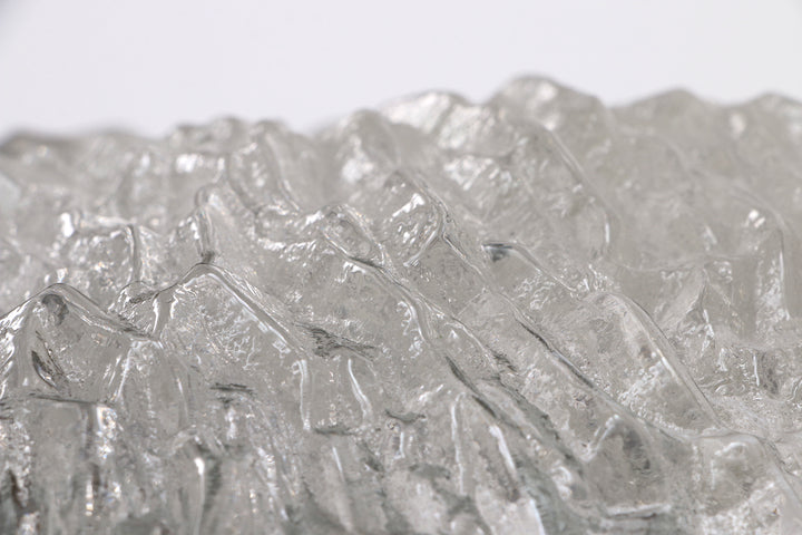 Mooie grote wandlamp Peil & Putzler ice glas,1960 Duitsland