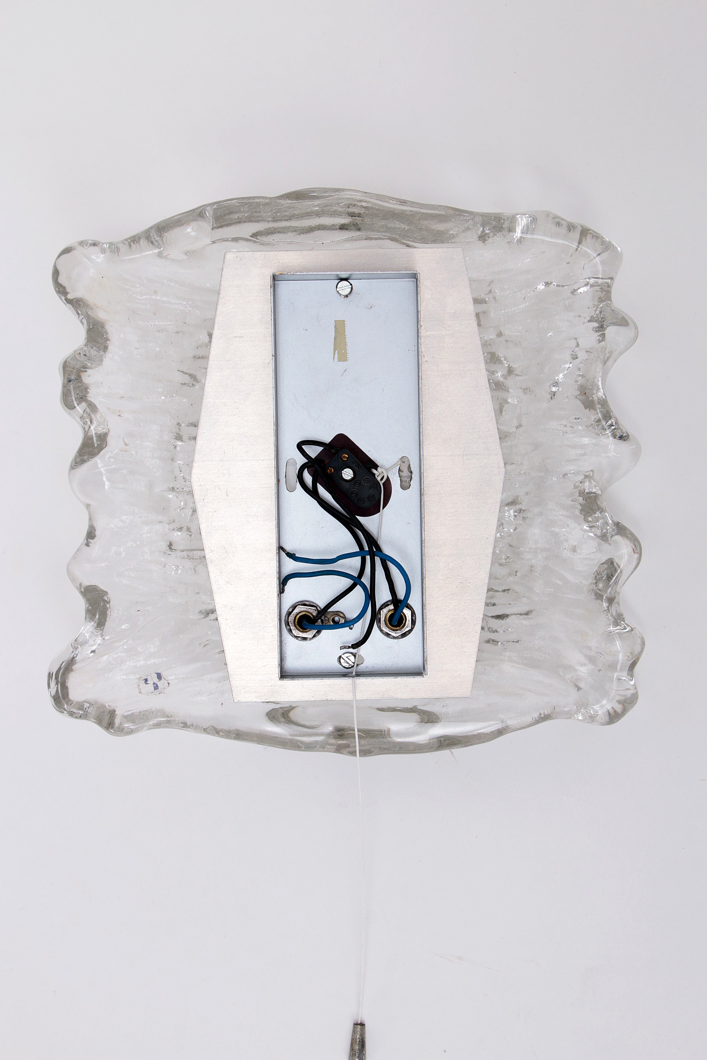 Mooie grote wandlamp Peil & Putzler ice glas,1960 Duitsland