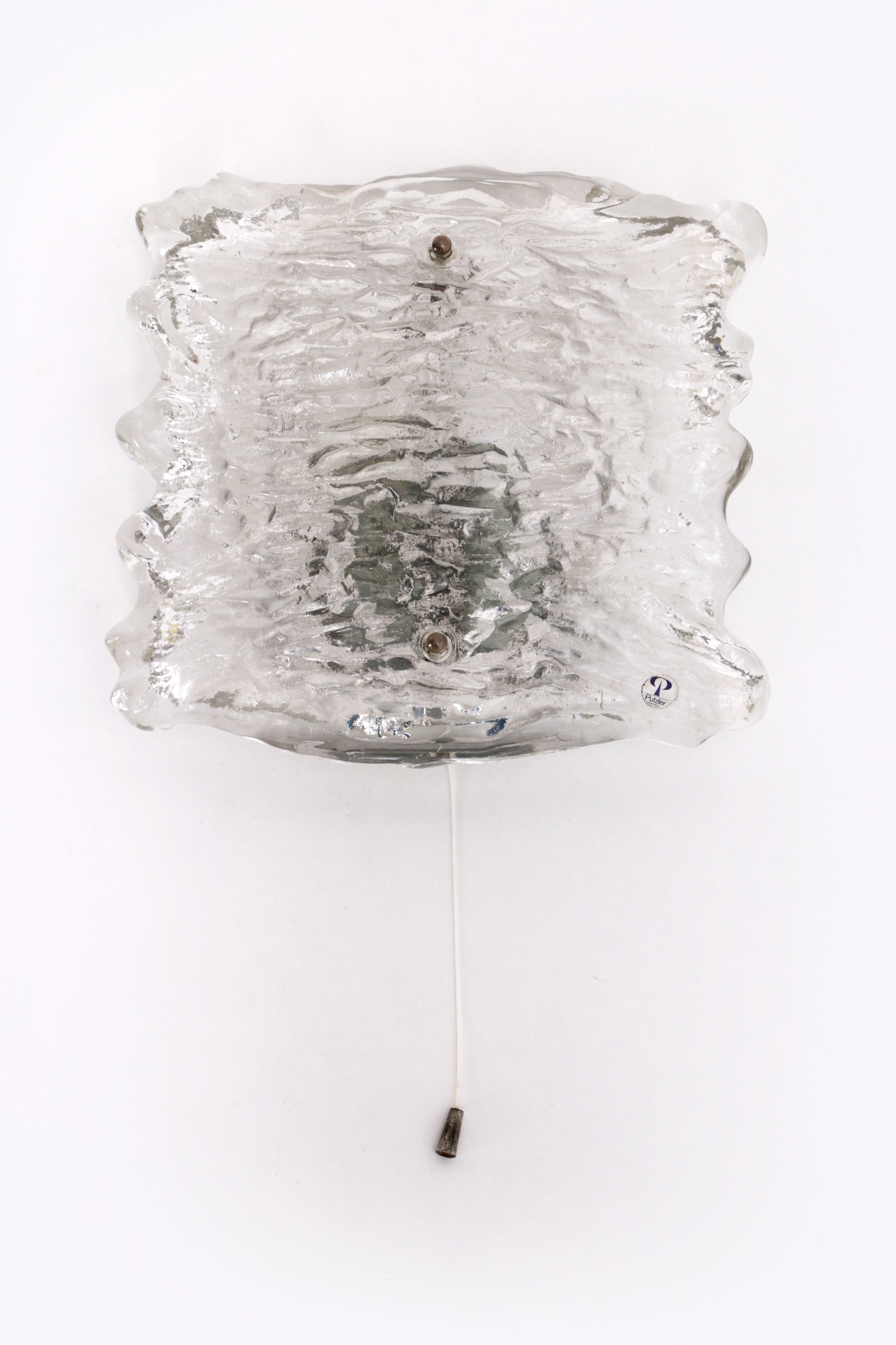 Mooie grote wandlamp Peil & Putzler ice glas,1960 Duitsland