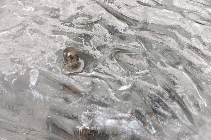 Mooie grote wandlamp Peil & Putzler ice glas,1960 Duitsland