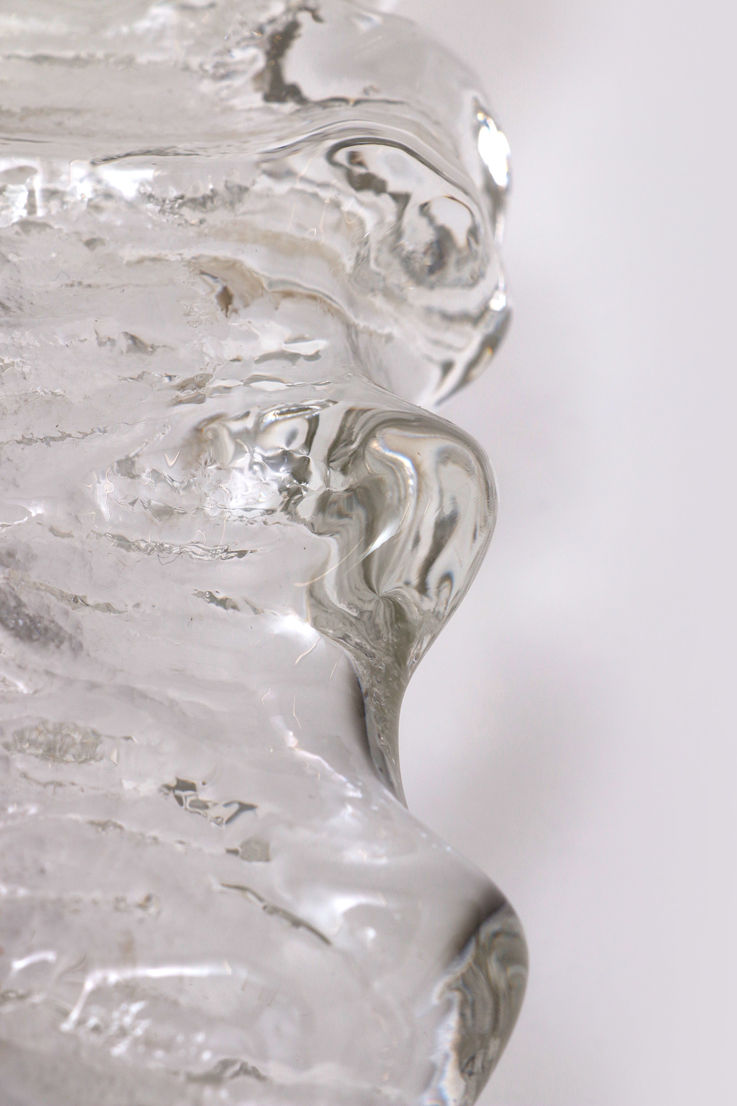 Mooie grote wandlamp Peil & Putzler ice glas,1960 Duitsland