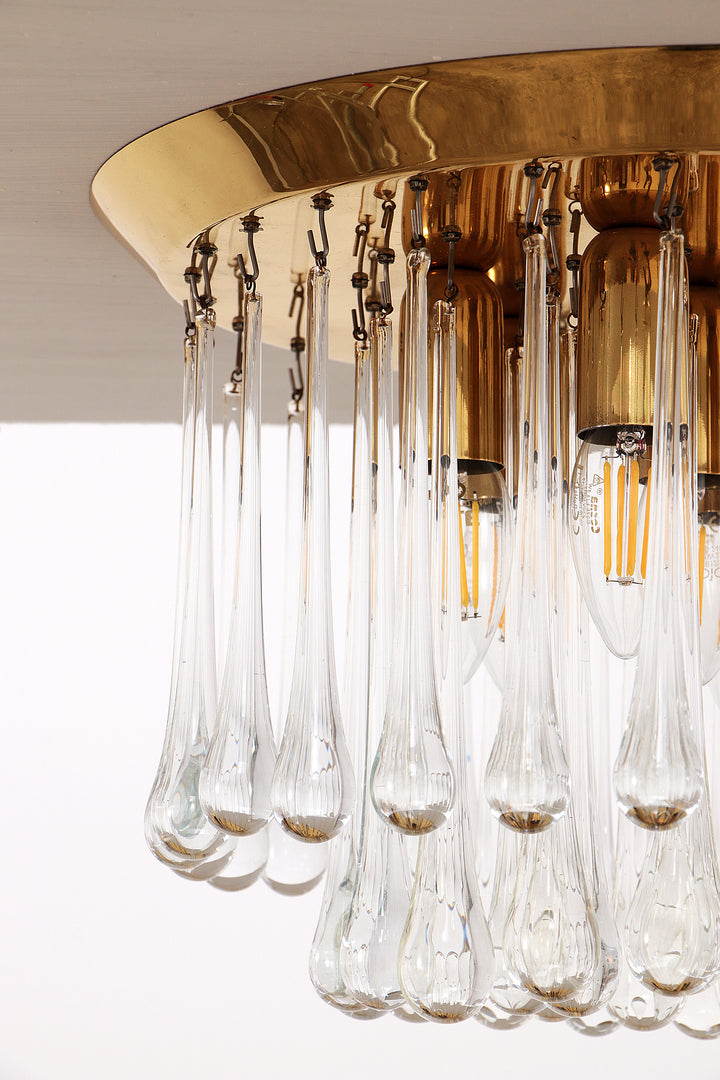 Set van twee J.T. Kalmar Murano Regendrup hanglampen,1970 Oostenrijk