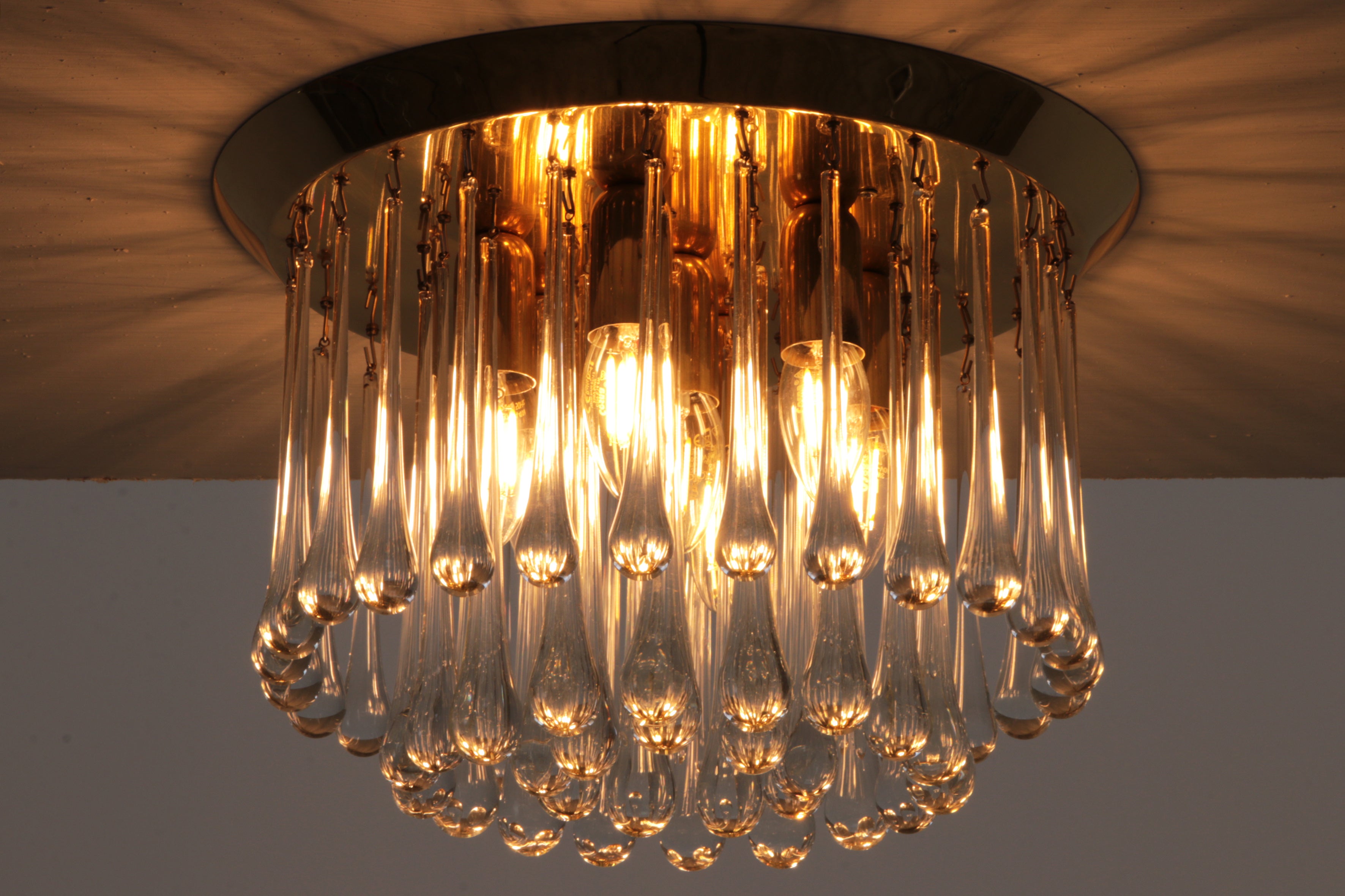 Set van twee J.T. Kalmar Murano Regendrup hanglampen,1970 Oostenrijk