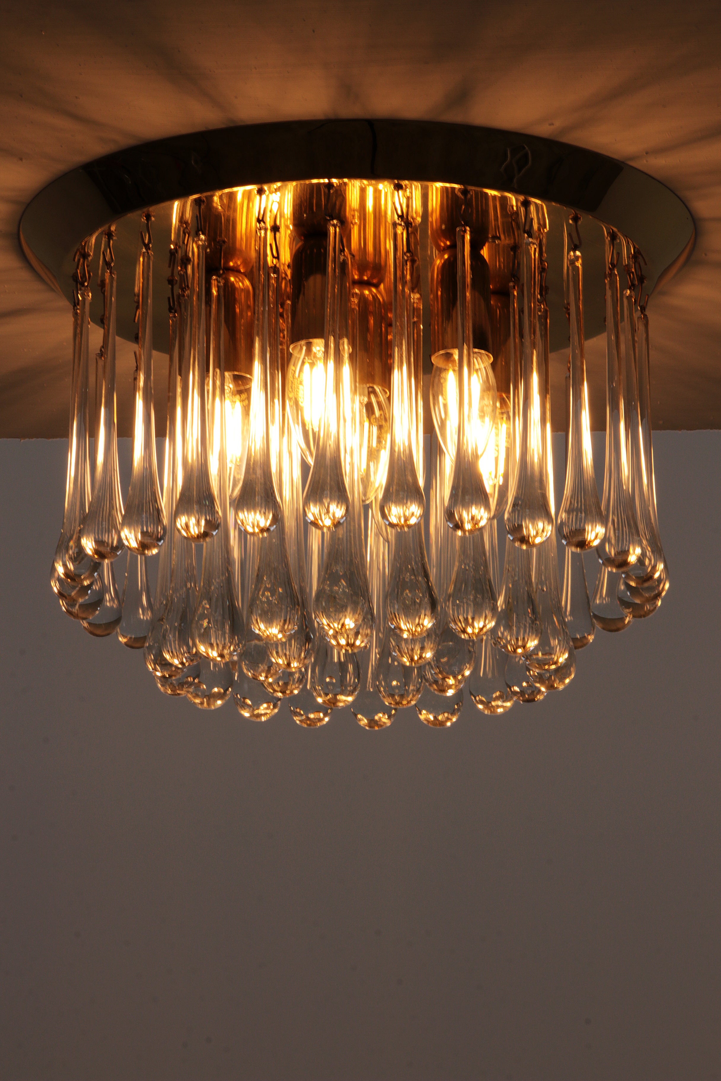 Set van twee J.T. Kalmar Murano Regendrup hanglampen,1970 Oostenrijk