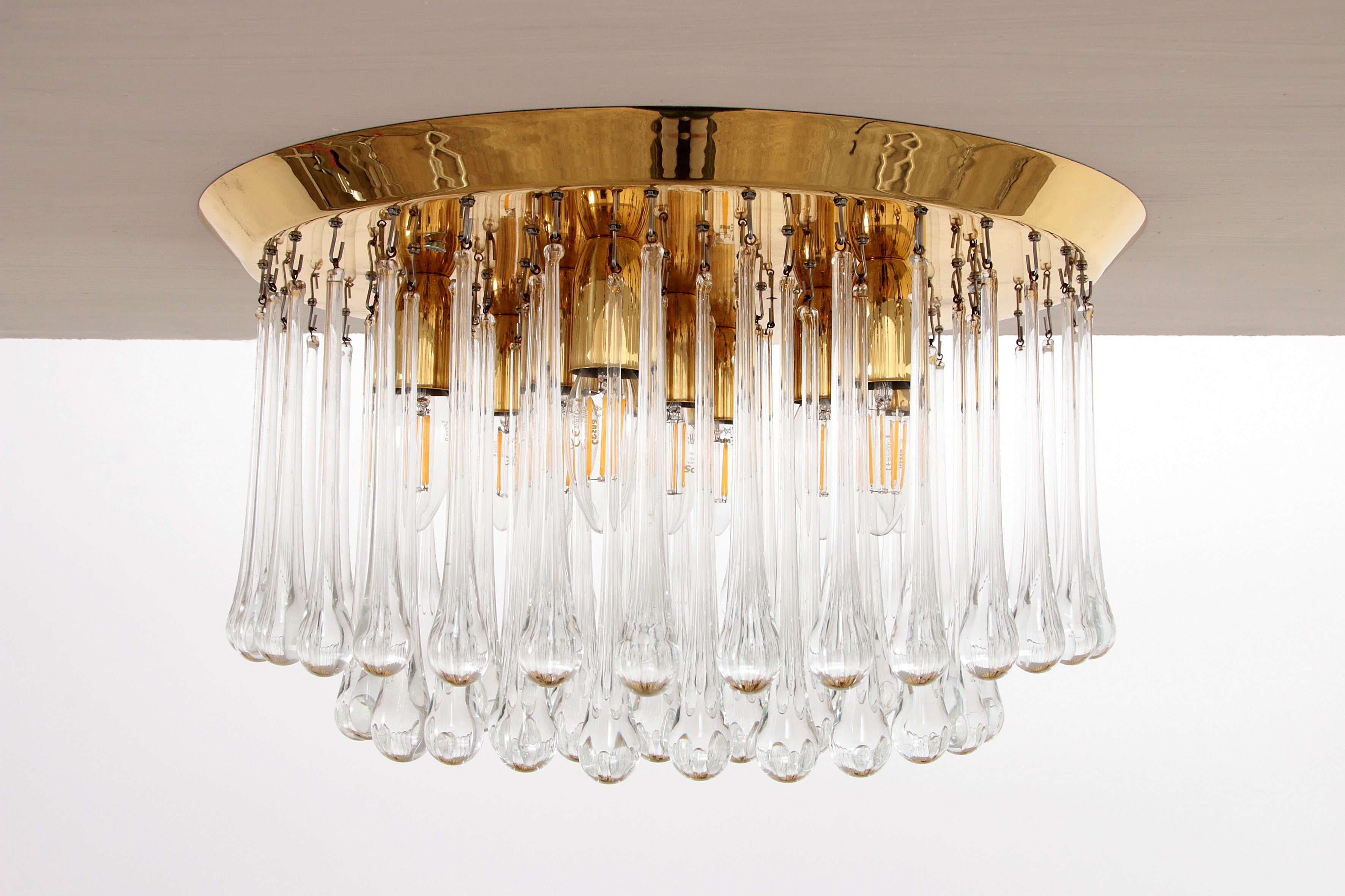 Grote J.T. Kalmar Murano Regendrup hanglamp,1970 Oostenrijk.