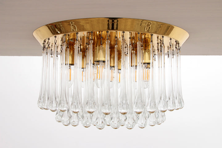 Grote J.T. Kalmar Murano Regendrup hanglamp,1970 Oostenrijk.