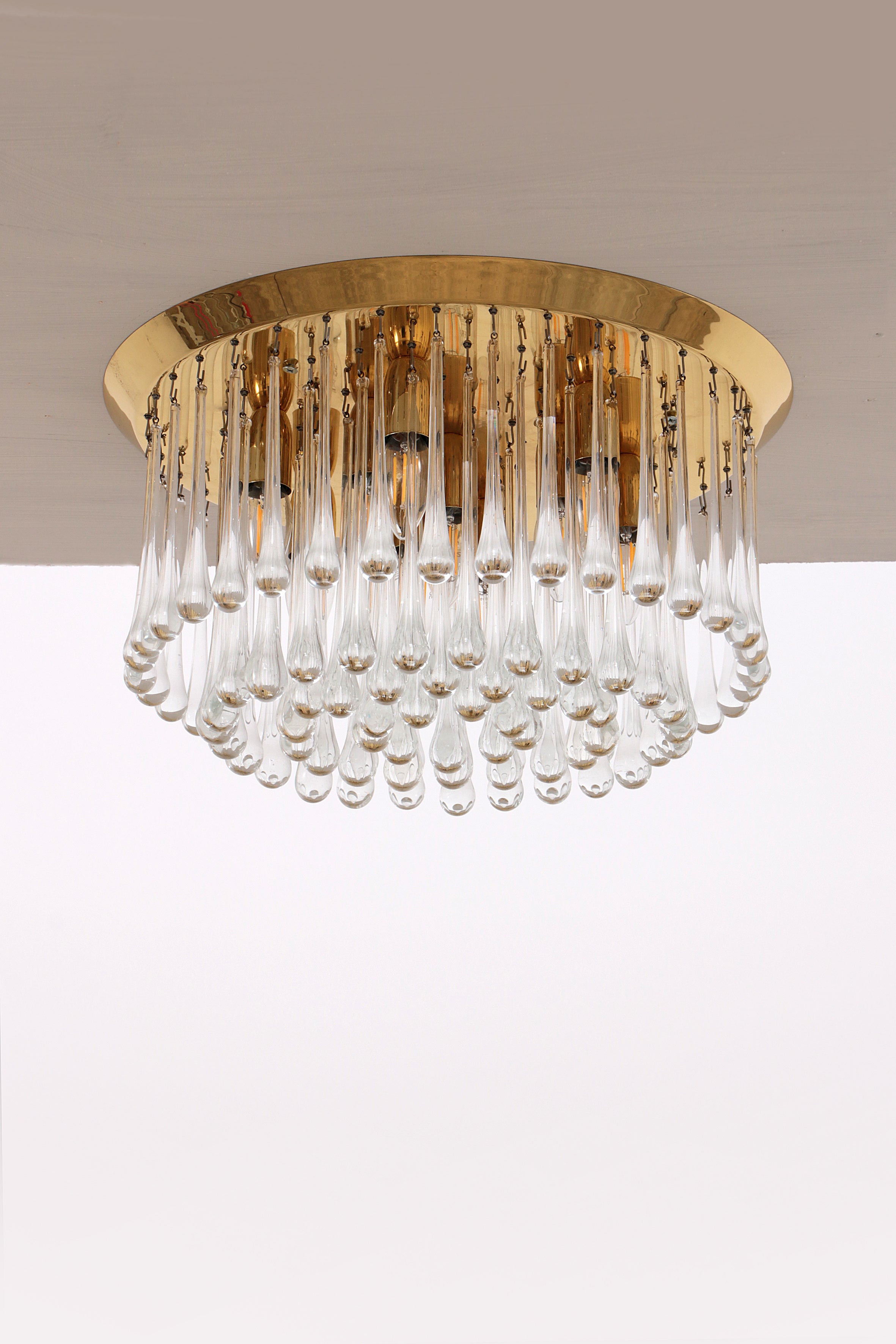 Grote J.T. Kalmar Murano Regendrup hanglamp,1970 Oostenrijk.