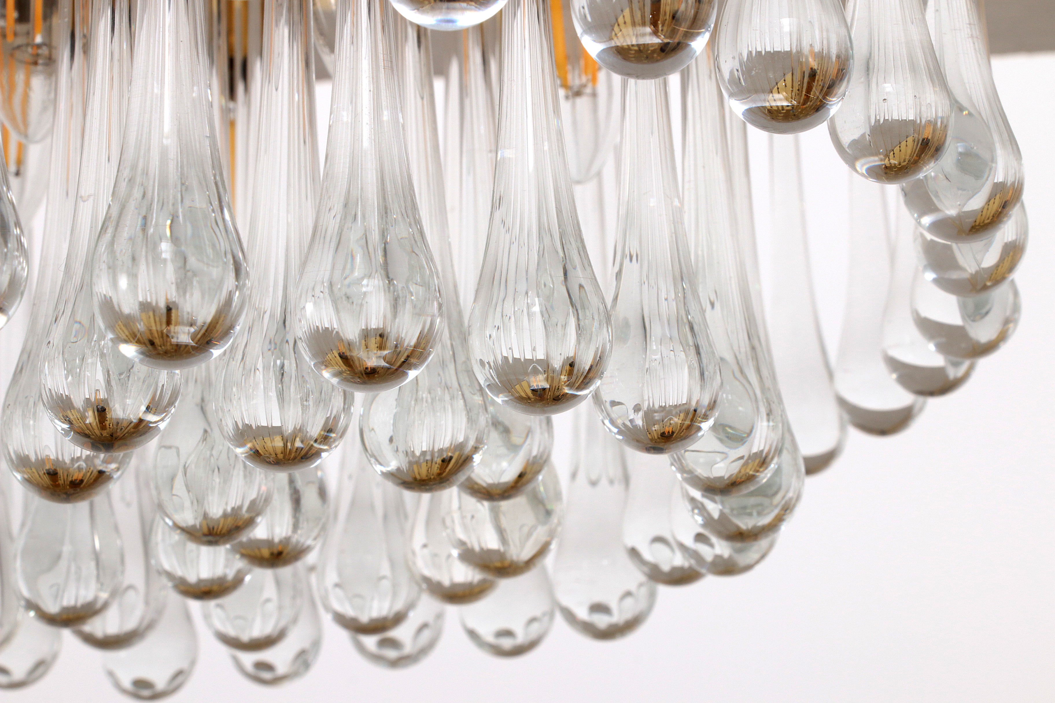 Grote J.T. Kalmar Murano Regendrup hanglamp,1970 Oostenrijk.