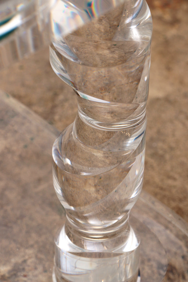 Franse Salontafel Lucite en Glas Maison Romeo, jaren 70