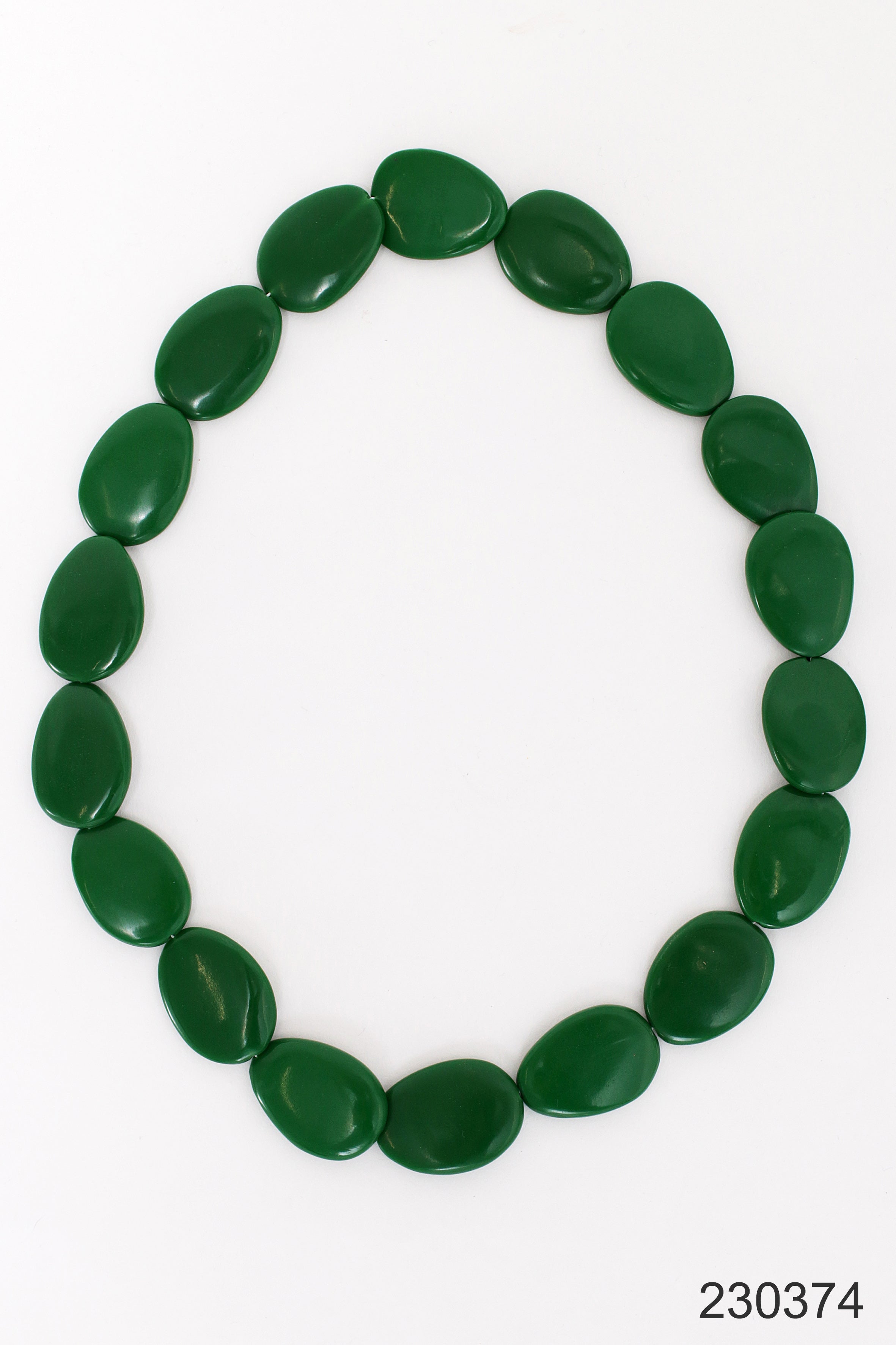 Vintage hals ketting bakeliet oud groen 72 cm lang.