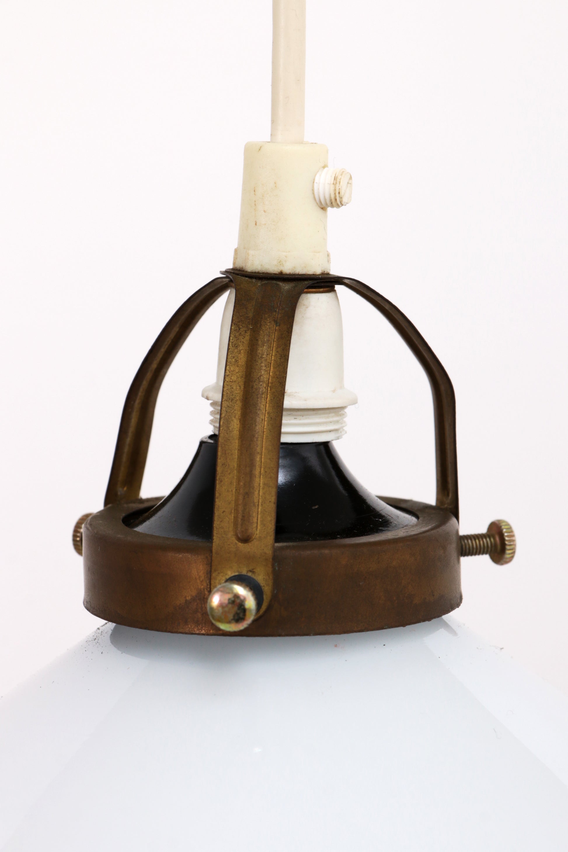 Vintage Hanglampje van Soholm van witglas,1970
