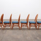 Bohemian Bamboe Mcguire  eettafel set met 6 palmblad stoelen,1960 Frankrijk.