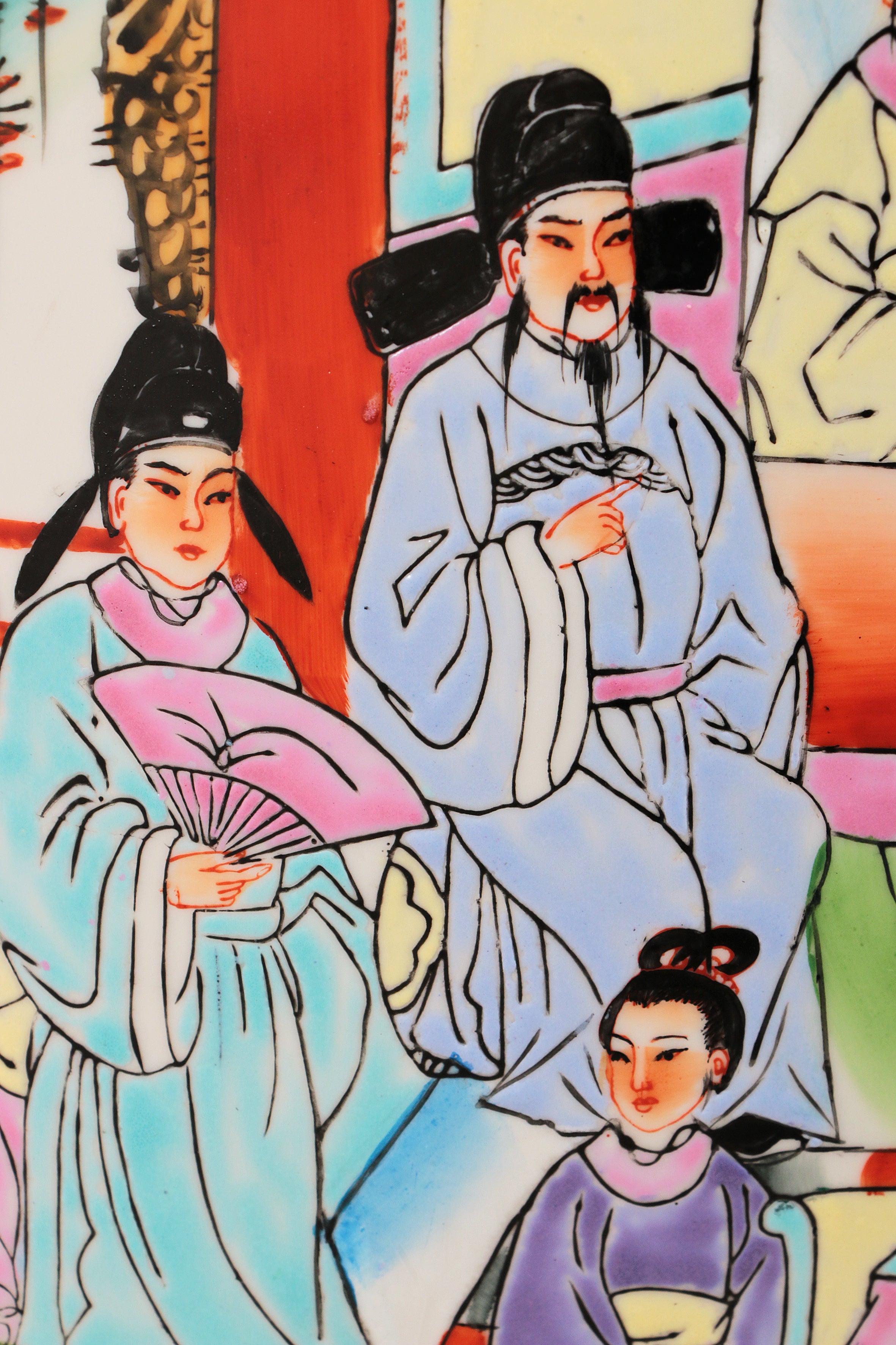 Oude Chinese Keramiek Hand geschilderde Vaas, 1920