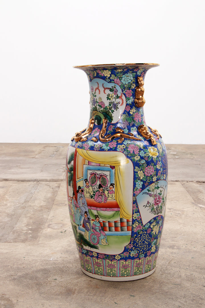 Oude Chinese Keramiek Hand geschilderde Vaas, 1920