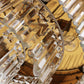 Gold-Plated Kristallen Plafondlamp van L.A. Riedinger, set van 2