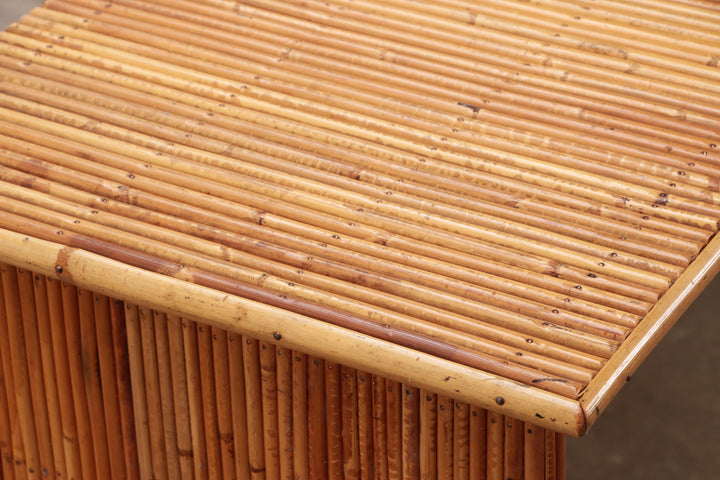 Bamboe bar kast met glazen deurtjes