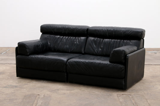 De Sede DS76 Two-Seat Sofa Bed in Black