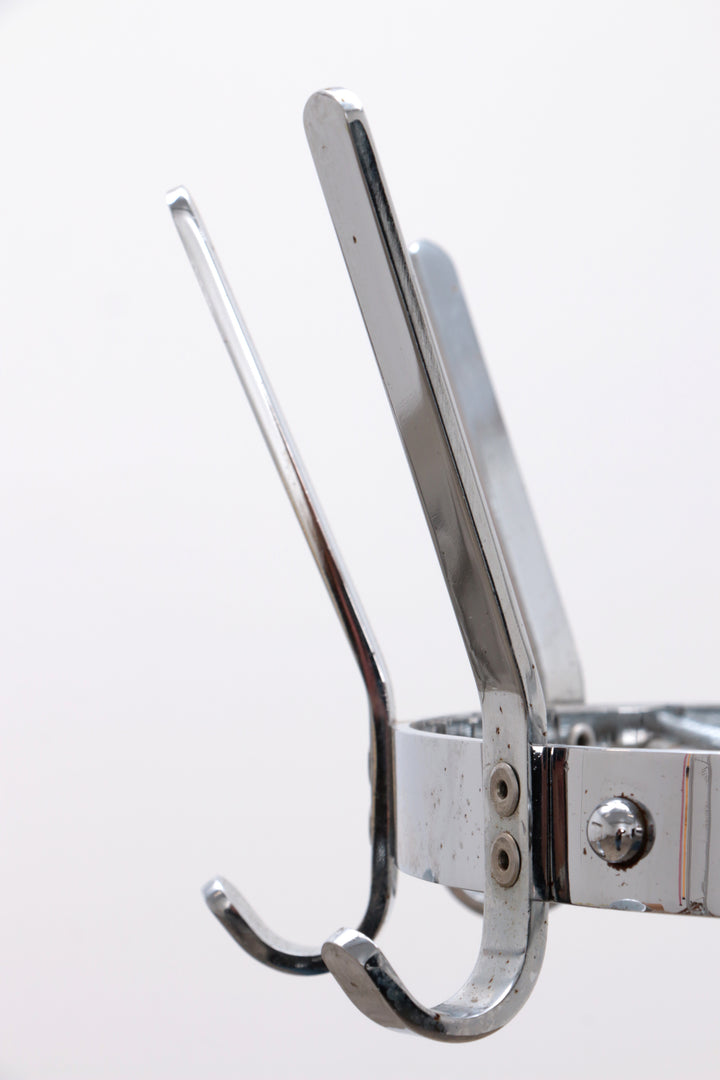 Vintage chrome kapstok met paraplu rek