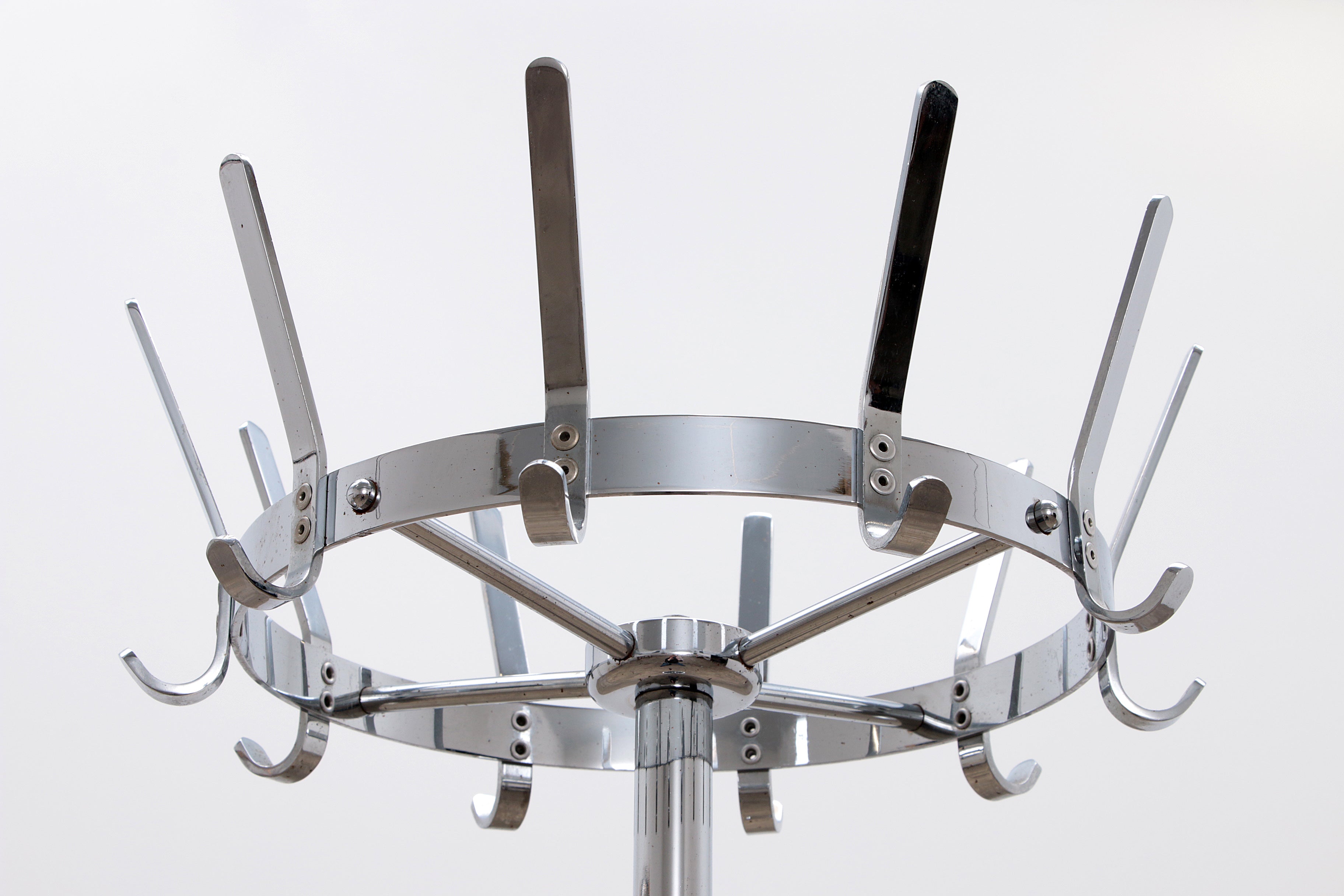 Vintage chrome kapstok met paraplu rek