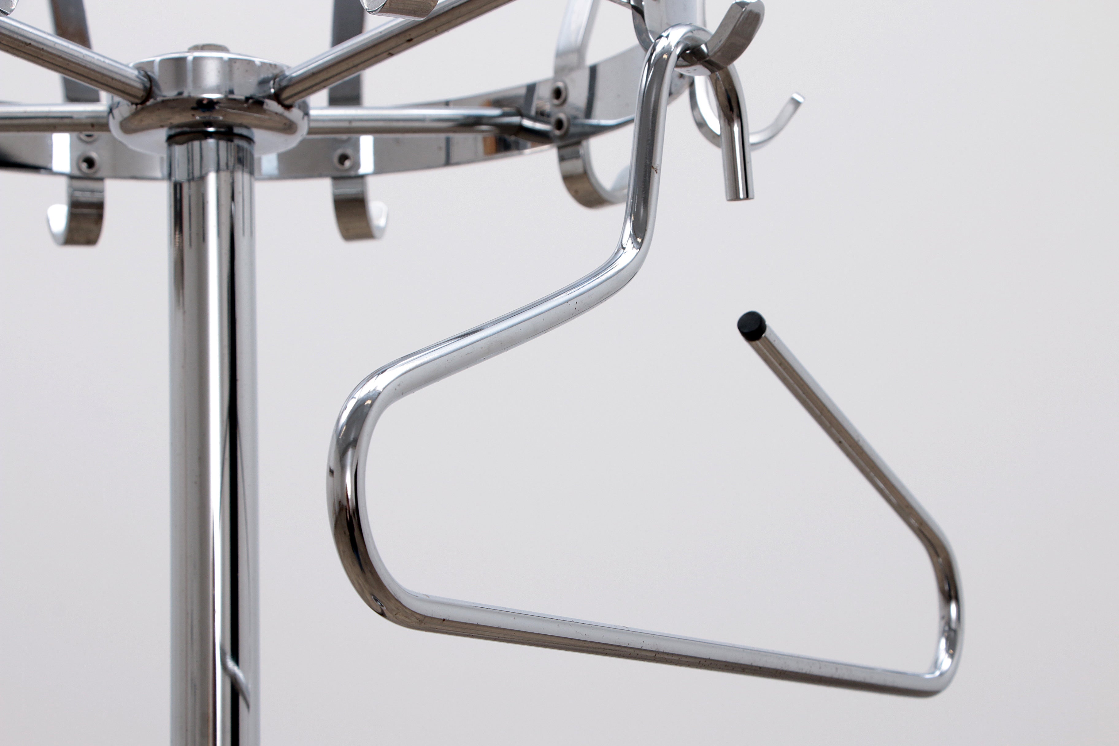 Vintage chrome kapstok met paraplu rek