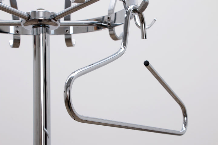 Vintage chrome kapstok met paraplu rek