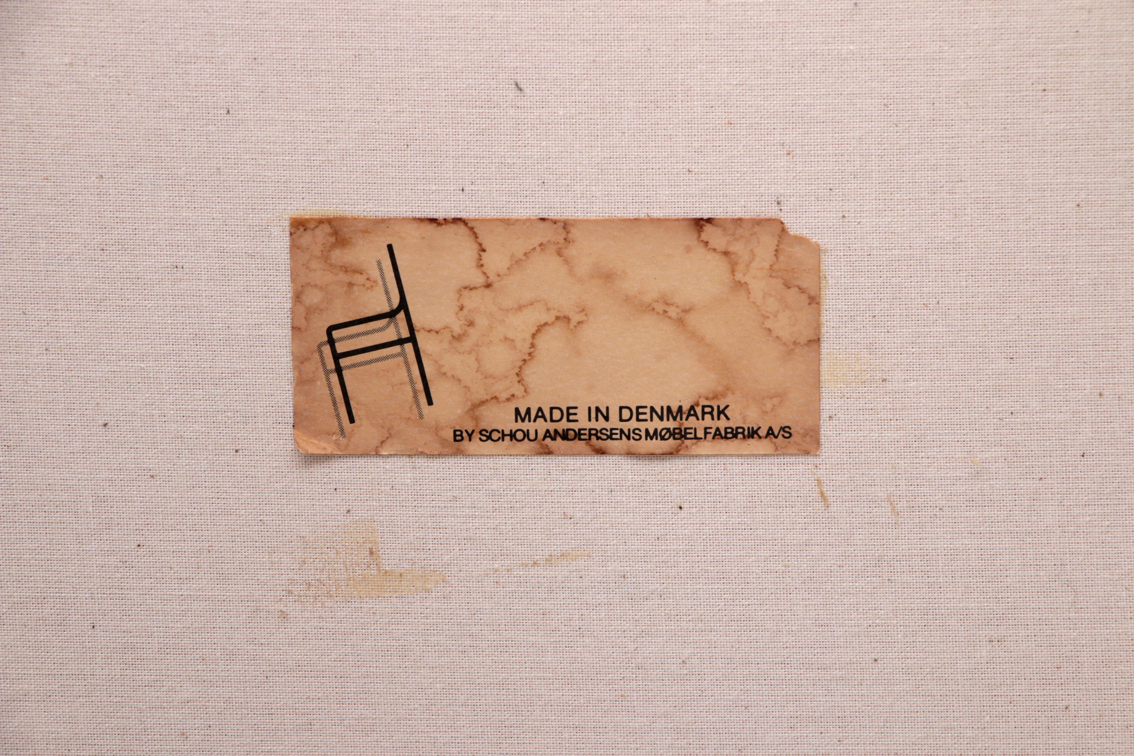 Deense set 4 stoelen Kai Kristiansen en een tafel van Korup,1960 Denemarken.