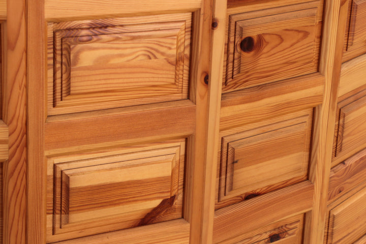 Mid-Century Houten  Bar met 3 Barstoelen Brutalistische stijl jaren70s.