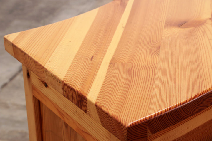 Mid-Century Houten  Bar met 3 Barstoelen Brutalistische stijl jaren70s.