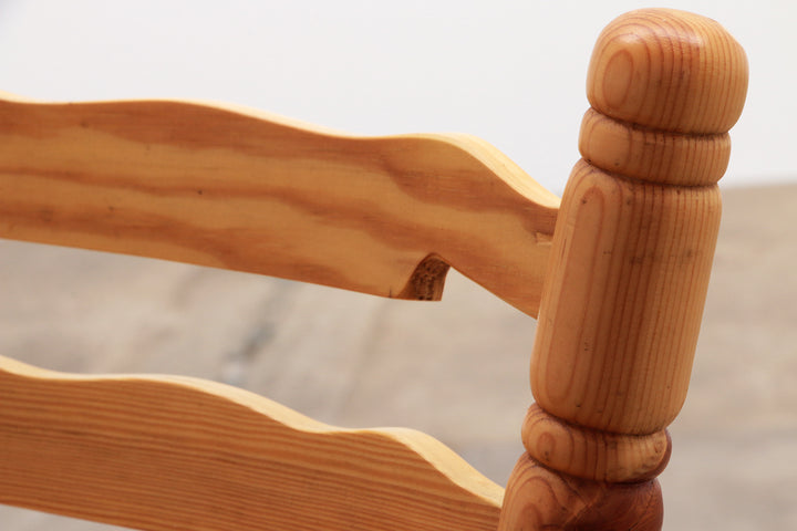 Mid-Century Houten  Bar met 3 Barstoelen Brutalistische stijl jaren70s.