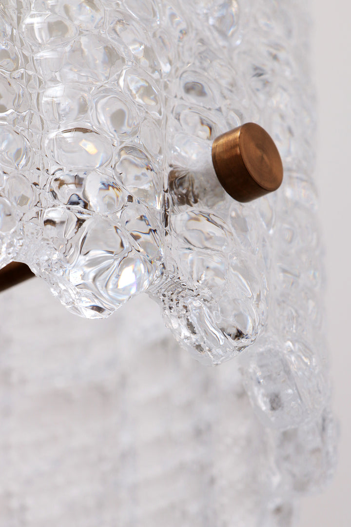 Hanglamp van messing en glas van Carl Fagerlund voor Orrefors, Zweden