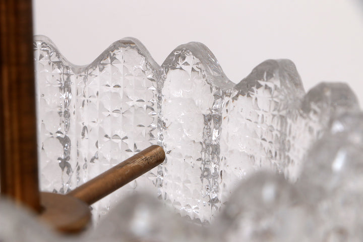 Hanglamp van messing en glas van Carl Fagerlund voor Orrefors, Zweden