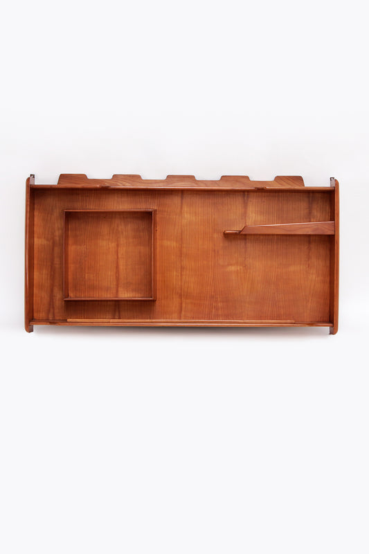 Italian Handmade Walnut wall cabinet from the 1960s.