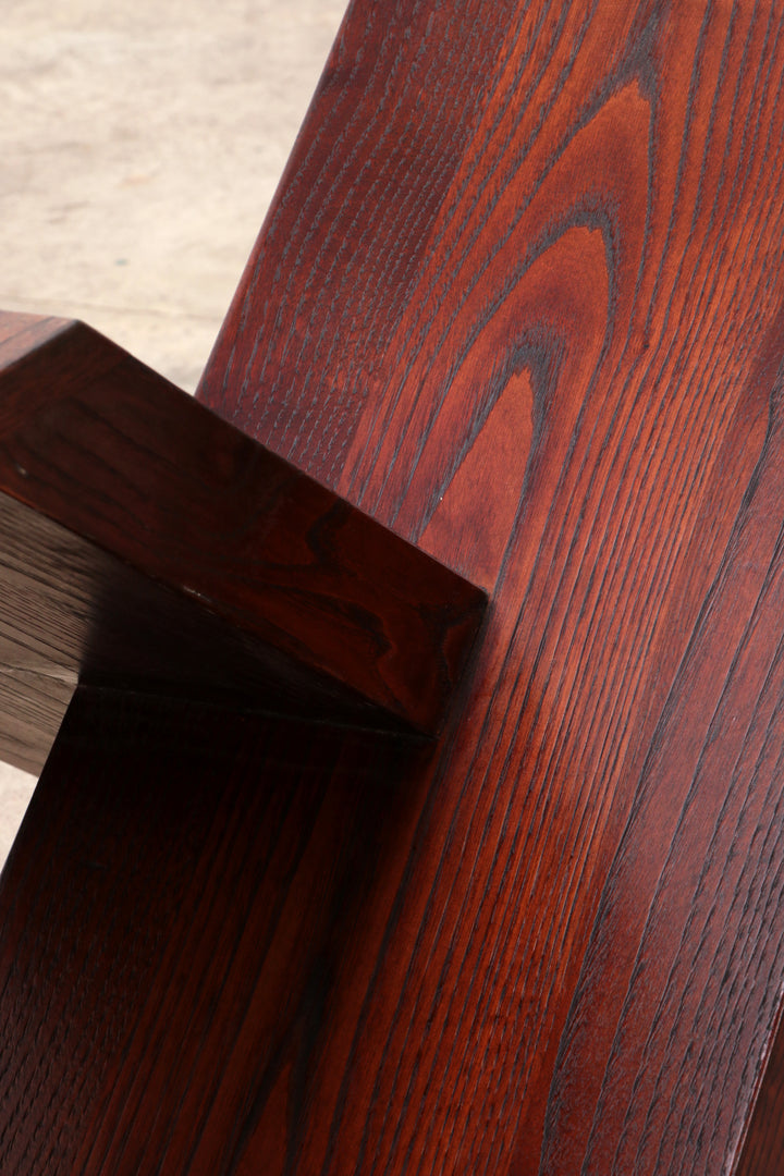 Vintage Houten asymmetrische salontafel Model X jaren70,Italie