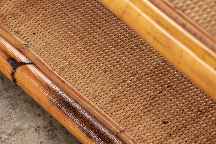 Groot mediterranean Bamboe Wandmeubel  Roomdivader of boekenkast 1970 Italie