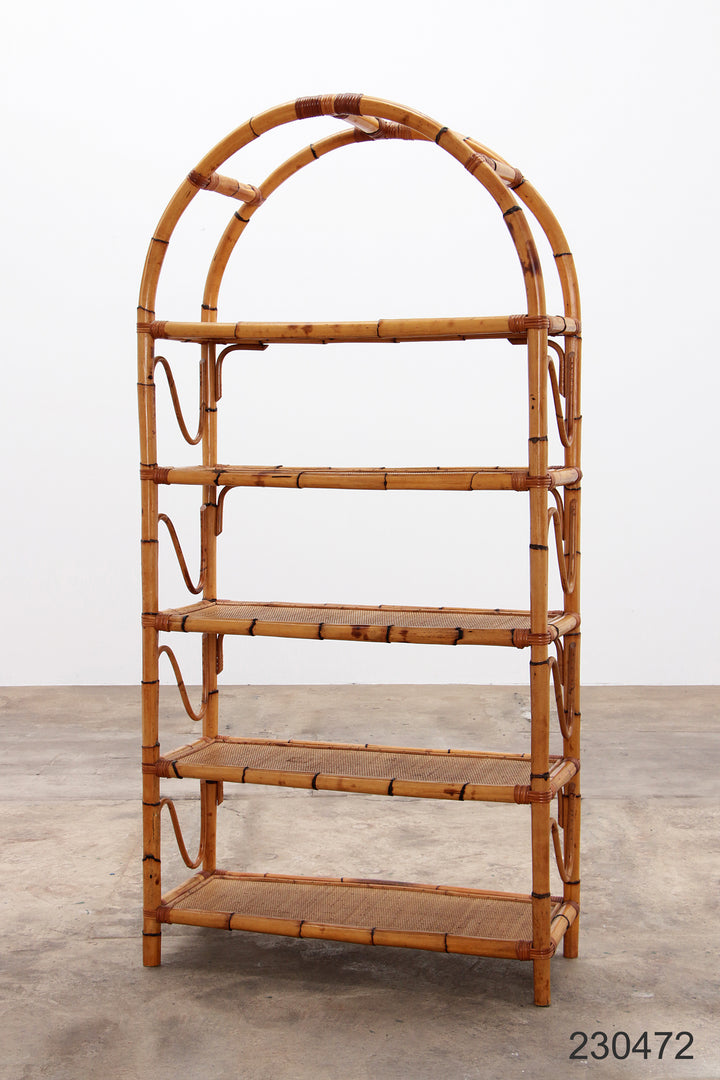 Groot mediterranean Bamboe Wandmeubel  Roomdivader of boekenkast 1970 Italie