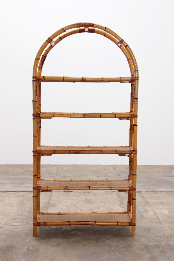 Groot mediterranean Bamboe Wandmeubel  Roomdivader of boekenkast 1970 Italie