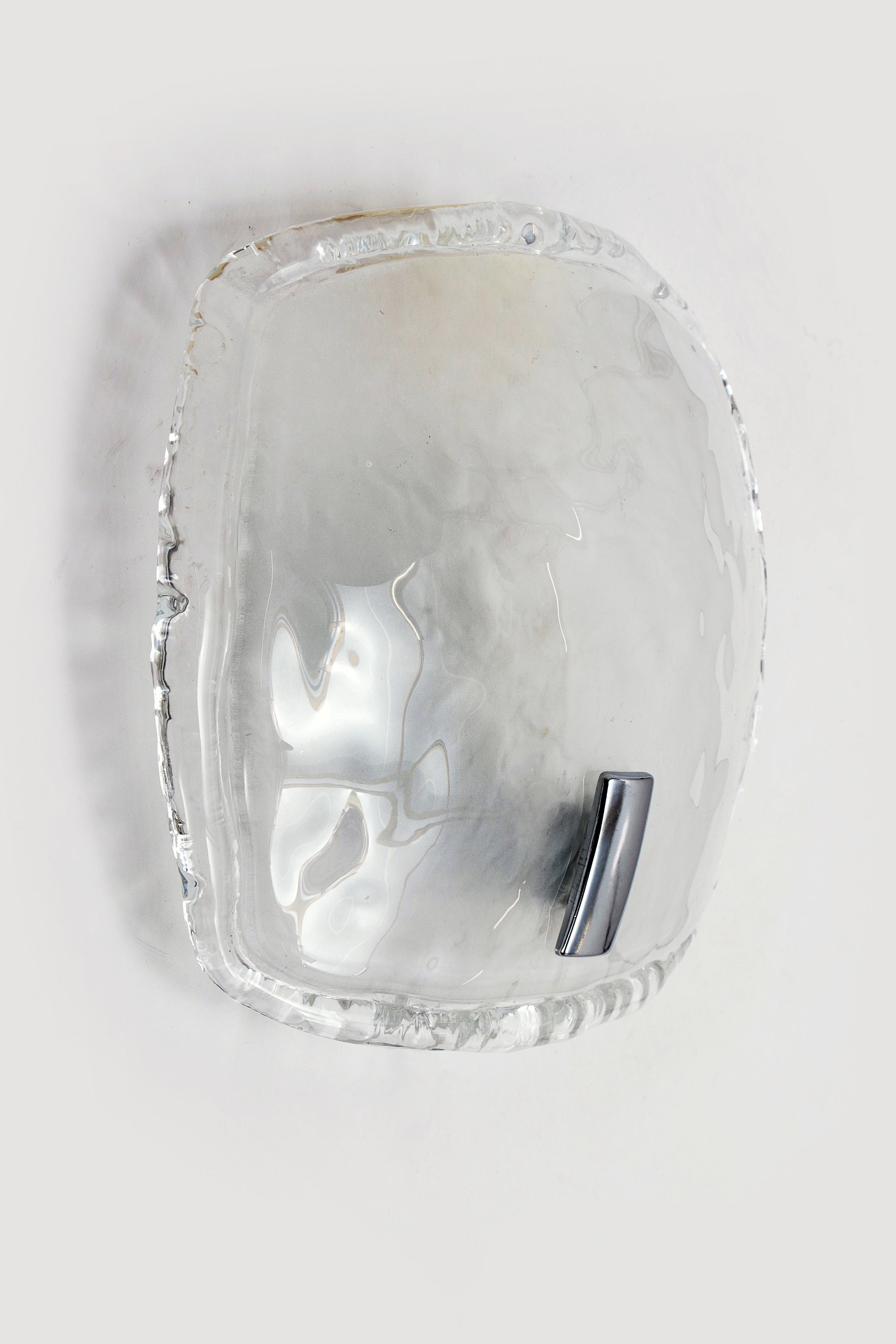 Vintage Murano wandlamp met gesatineerd Glas, 1960 Italie.