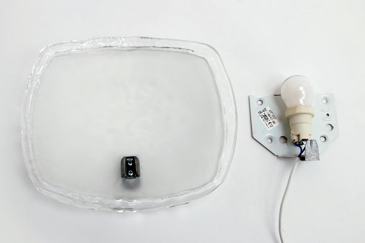 Vintage Murano wandlamp met gesatineerd Glas, 1960 Italie.