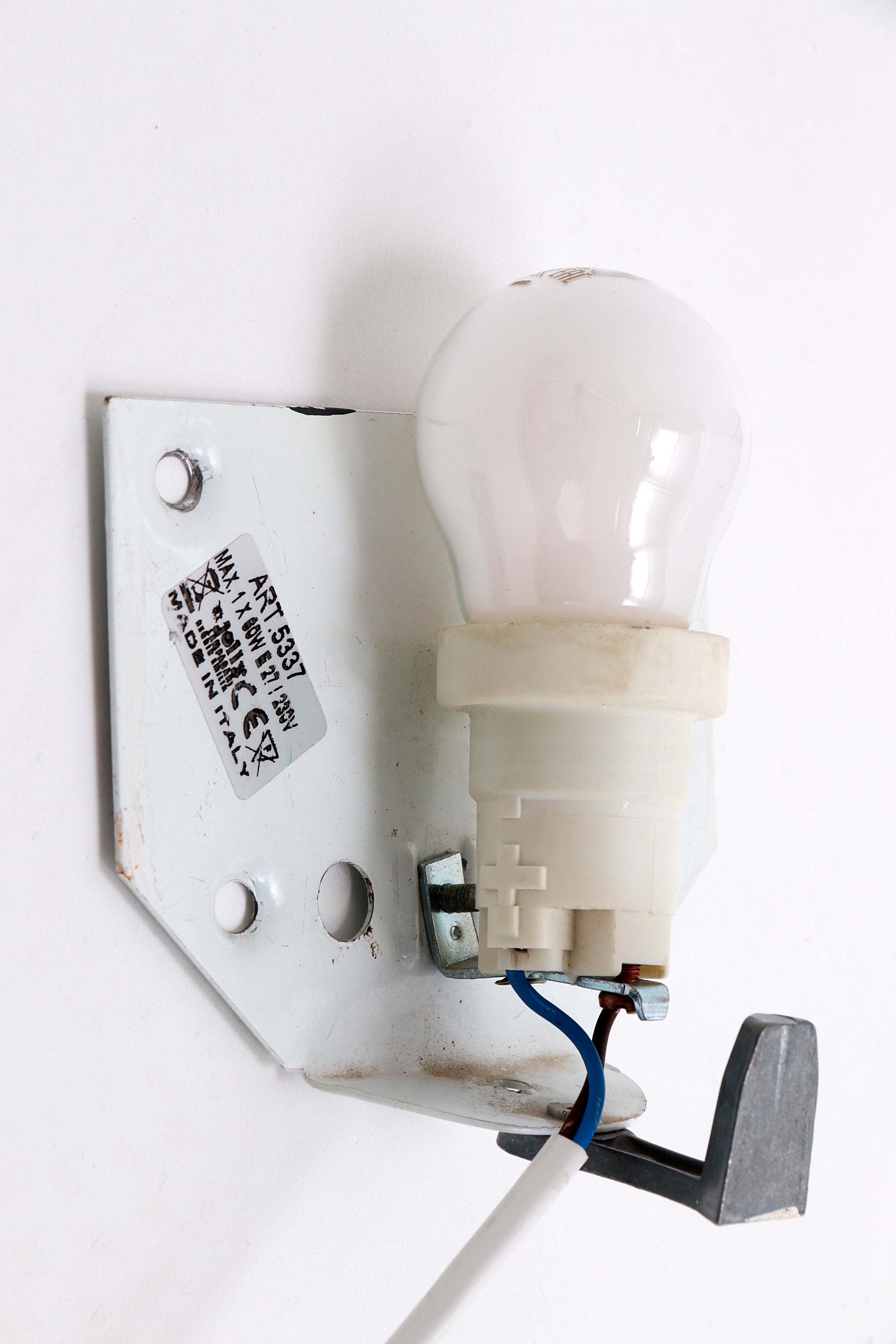 Vintage Murano wandlamp met gesatineerd Glas, 1960 Italie.