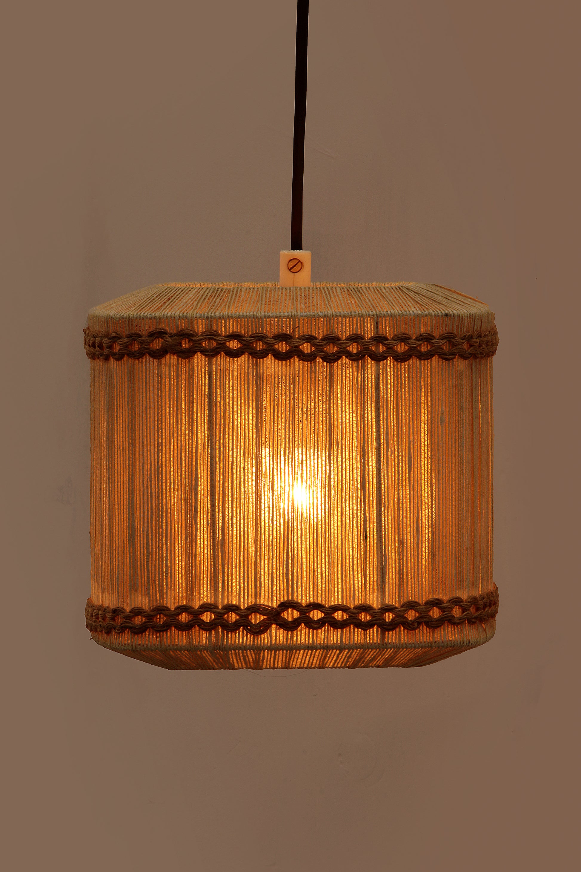 Vintage Wand hanglamp gemaakt van touw en teak,1960 Zweden.